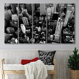 Black And White New York 5 Piece B Canvas Prints Wall Art, Multi Panels,Large Canvas