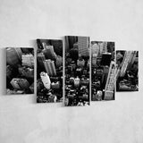 Black And White New York 5 Piece Canvas Prints Wall Art Decor, Multi Panels, Mixed Canvas