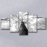 Black And White  Trees Art 5 Piece Canvas Prints Wall Art Decor, Multi Panels, Mixed Canvas