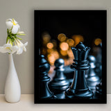 Black Chess Piece Art Framed Art Prints Wall Decor, Framed Picture, Large Picture
