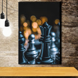 Black Chess Piece Art Canvas Prints Wall Art, Home Living Room Decor, Large Canvas