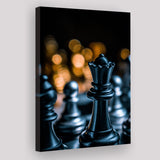 Black Chess Piece Art Canvas Prints Wall Art, Home Living Room Decor, Large Canvas