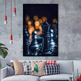 Black Chess Piece Art Framed Art Prints Wall Decor, Framed Picture, Large Picture
