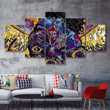 Black Couple 5 Pieces Canvas Prints Wall Art - Painting Canvas,Wall Decor, Multi Panel,5 Panels
