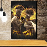 Black Couple King And Queen V5 Canvas Prints Wall Art - Painting Canvas, Wall Decor, Home Decor