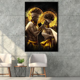 Black Couple King And Queen V5 Framed Canvas Prints Wall Art - Painting Canvas, Framed Picture, Home Art Decor