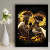Black Couple King And Queen V5 Framed Art Print Wall Decor - Painting Art, Framed Picture, Home Decor