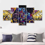 Black Couple 5 Pieces Canvas Prints Wall Art - Painting Canvas,Wall Decor, Multi Panel,5 Panels
