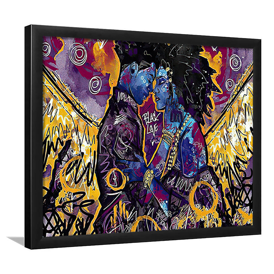 Black Couple Framed Art Prints Wall Decor - Painting Prints,Wall Art, Framed Picture,For Sale