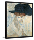 Black Feather Hat By Gustav Klimt-Art Print,Frame Art,Plexiglass Cover