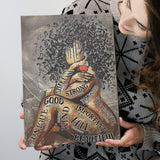 Black Girl Hair Music And Wine Canvas Prints Wall Art - Painting Canvas, Wall Decor, Home Decor