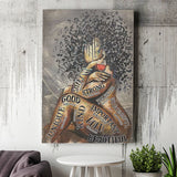Black Girl Hair Music And Wine Canvas Prints Wall Art - Painting Canvas, Wall Decor, Home Decor