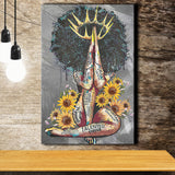 Black Queen Sunflower Praying Canvas African Canvas Prints Wall Art - Painting Canvas, Home Wall Decor, Painting Prints, For Sale