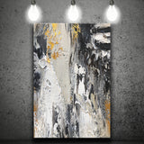 Black Gold White Large Abstract Canvas Prints Wall Art - Painting Canvas, Wall Decor, Home Decor