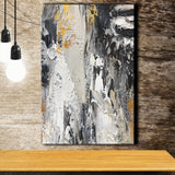 Black Gold White Large Abstract Canvas Prints Wall Art - Painting Canvas, Wall Decor, Home Decor
