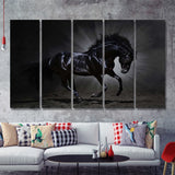 Black Horse Art 5 Piece B Canvas Prints Wall Art Decor - Painting Canvas, Multi Panels