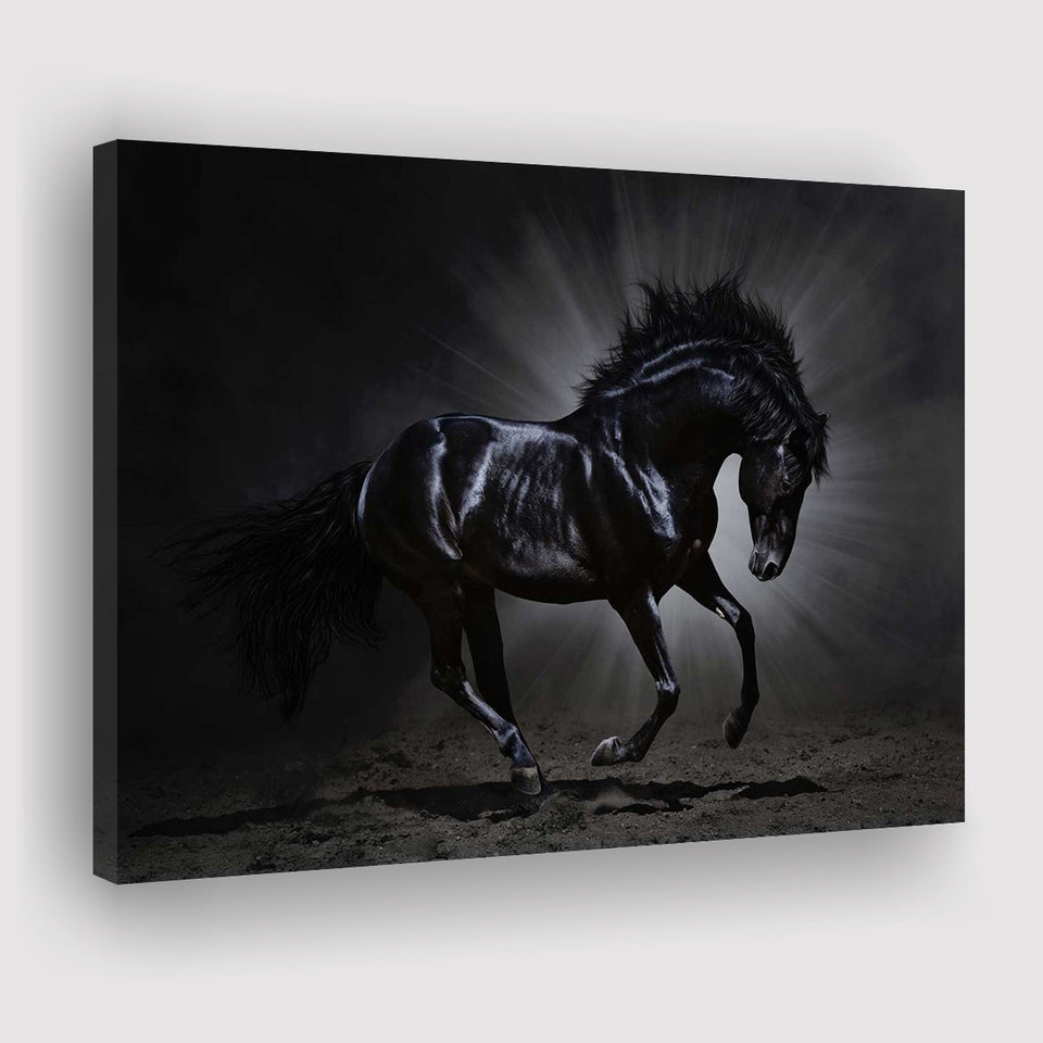 Black Horse Art Canvas Prints Wall Art Decor - Paiting Canvas, Art Prints, Wall Decor, For Sale