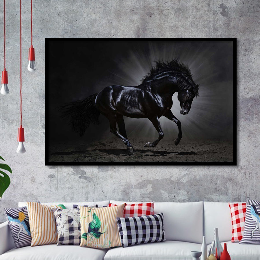 Black Horse Art Framed Art Prints Wall Decor - Painting Prints, Framed Picture, Home Decor