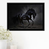 Black Horse Art Framed Canvas Prints Wall Art Decor - Paiting Canvas, Art Prints, Floating Frame