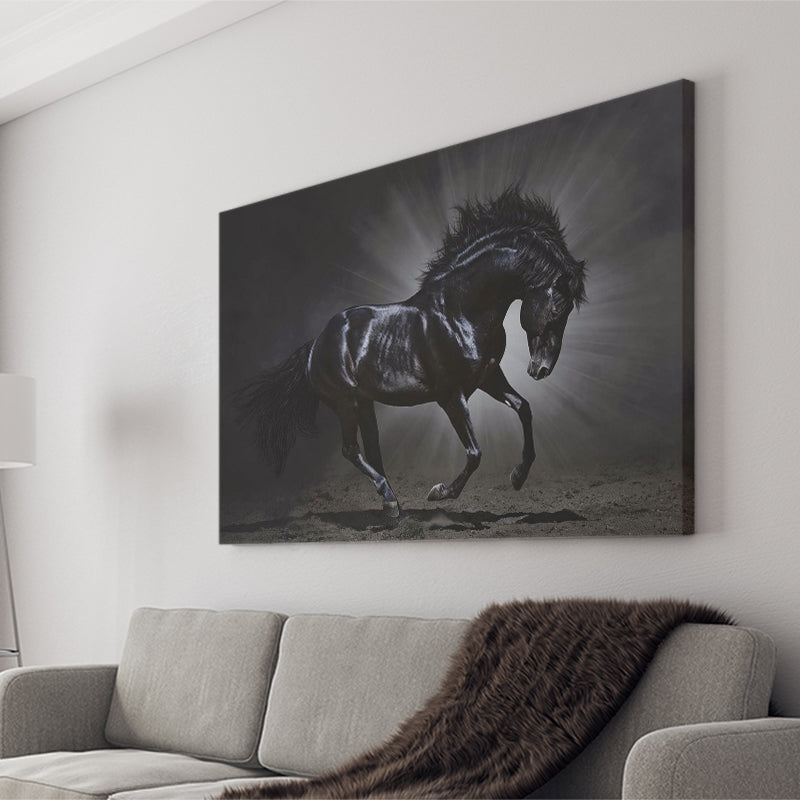 Black Horse Art Canvas Prints Wall Art Decor - Paiting Canvas, Art Prints, Wall Decor, For Sale