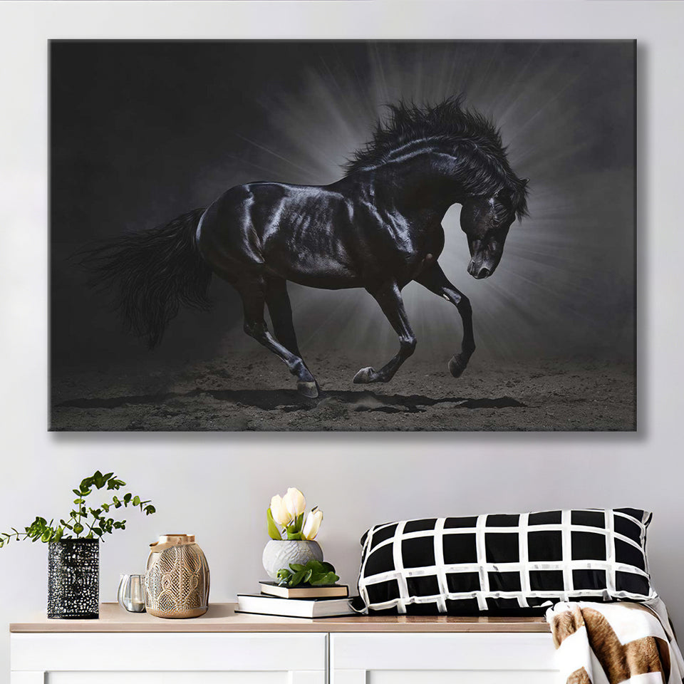 Black Horse Art Canvas Prints Wall Art Decor - Paiting Canvas, Art Prints, Wall Decor, For Sale