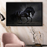 Black Horse Art Framed Canvas Prints Wall Art Decor - Paiting Canvas, Art Prints, Floating Frame