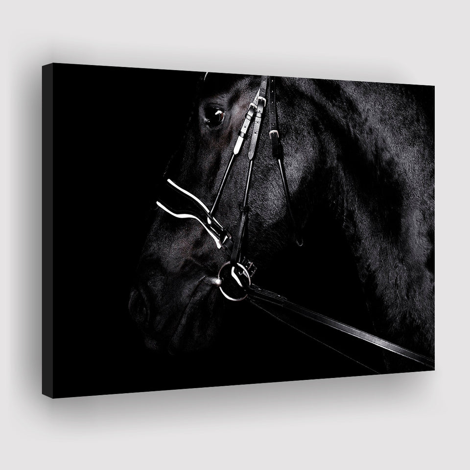 Black Horse Photo Canvas Prints Wall Art Decor - Painting Canvas,Home Decor, Ready to Hang