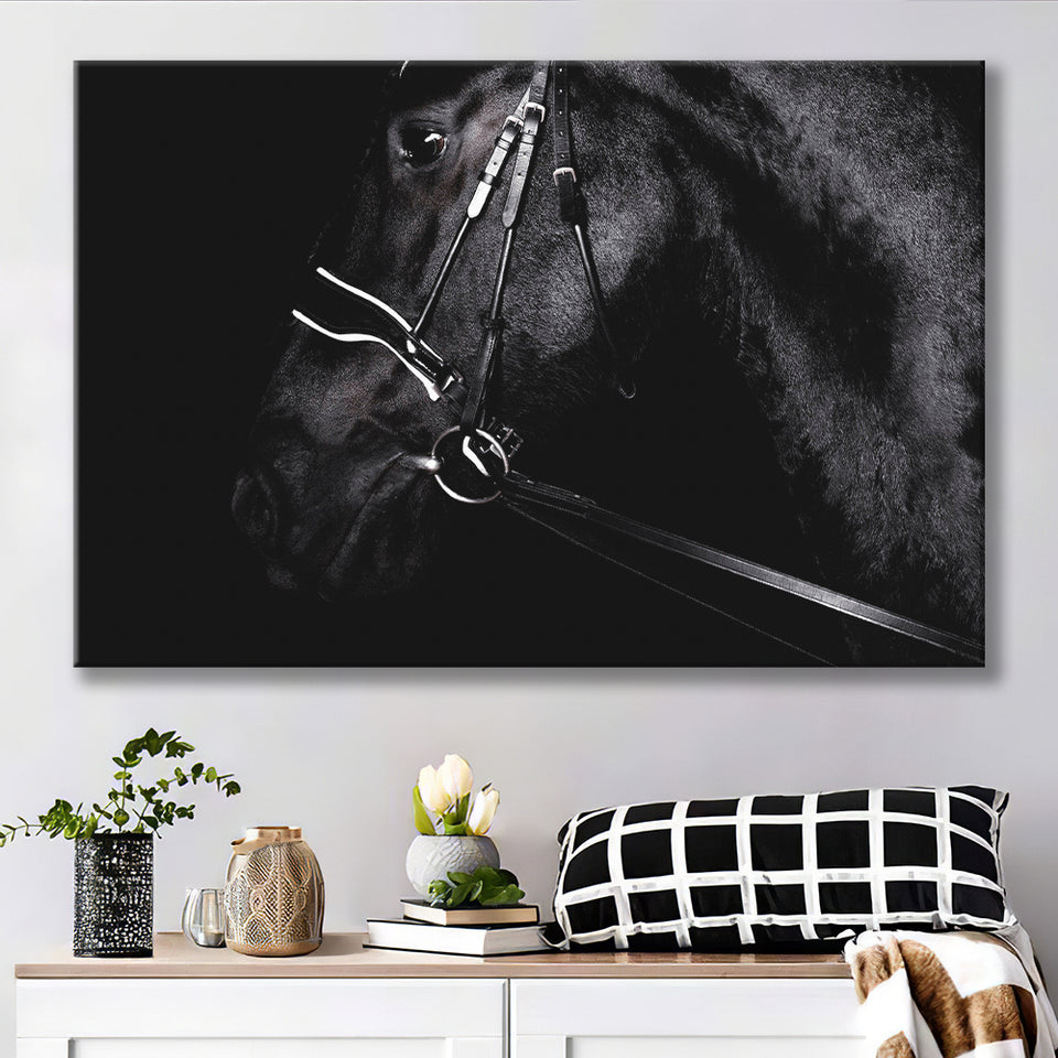 Black Horse Photo Canvas Prints Wall Art Decor - Painting Canvas,Home Decor, Ready to Hang