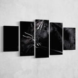 Black Horse Photo 5 Piece Canvas Prints Wall Art Decor, Multi Panels, Mixed Canvas