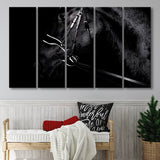 Black Horse Photo 5 Piece B Canvas Prints Wall Art, Multi Panels,Large Canvas