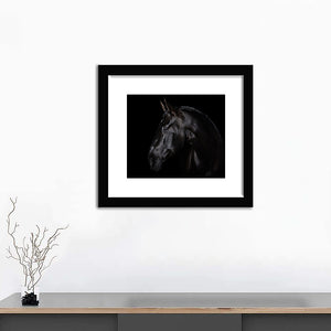 Black Horse Portrait - Art Prints, Framed Prints, Wall Art Prints, Frame Art