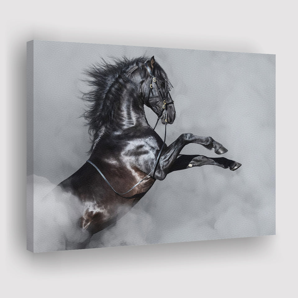 Black Horse Canvas Prints Wall Art - Canvas Painting, Painting Art, Prints for Sale, Wall Decor, Home Decor