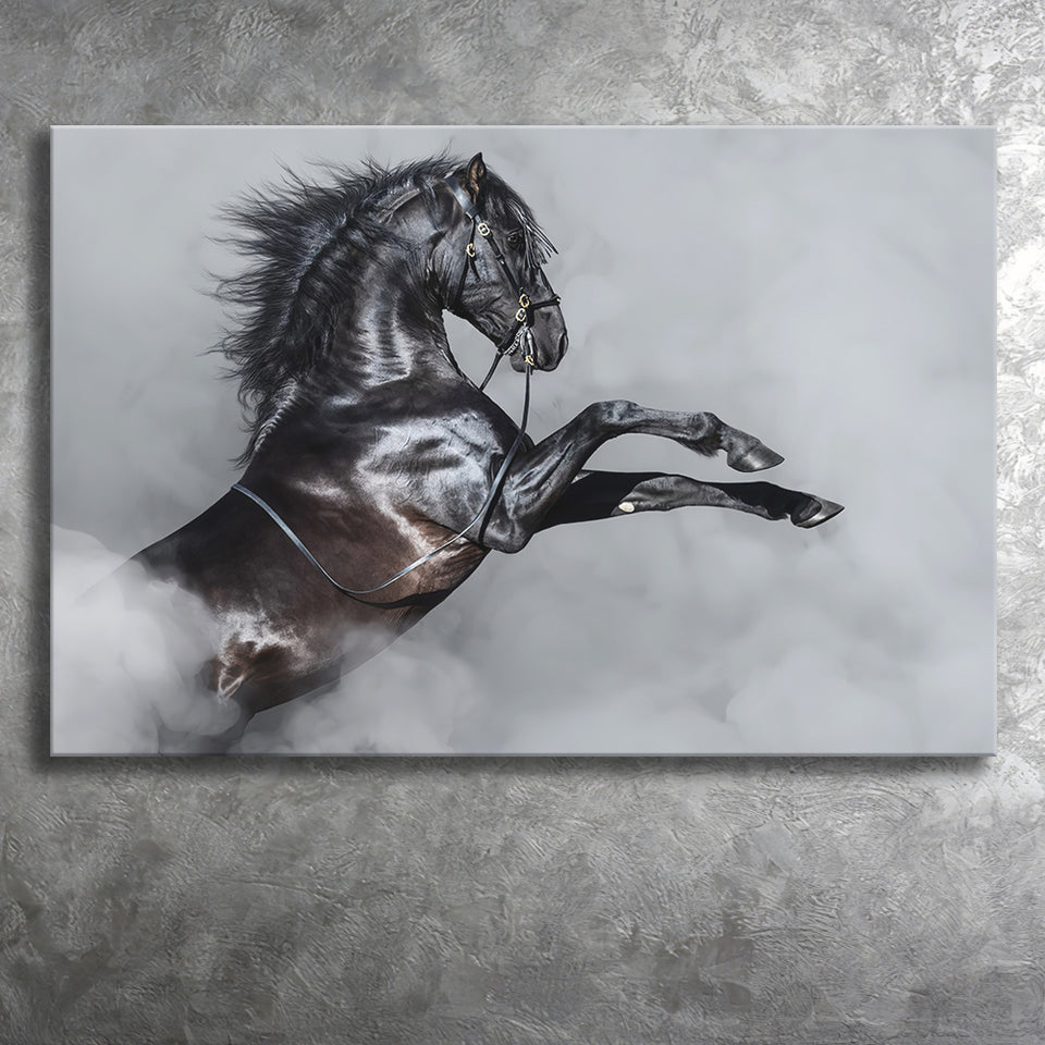 Black Horse Canvas Prints Wall Art - Canvas Painting, Painting Art, Prints for Sale, Wall Decor, Home Decor
