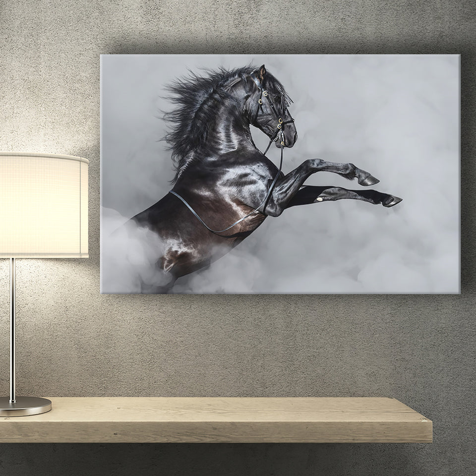 Black Horse Canvas Prints Wall Art - Canvas Painting, Painting Art, Prints for Sale, Wall Decor, Home Decor