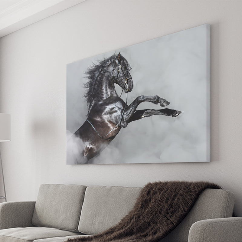 Black Horse Canvas Prints Wall Art - Canvas Painting, Painting Art, Prints for Sale, Wall Decor, Home Decor