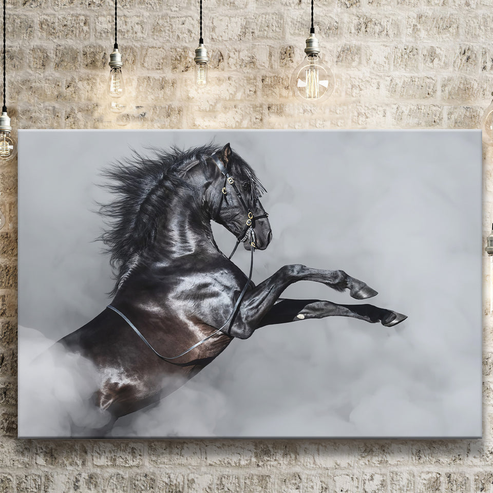 Black Horse Canvas Prints Wall Art - Canvas Painting, Painting Art, Prints for Sale, Wall Decor, Home Decor