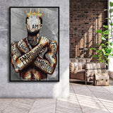 African American Man Poster Black Men I Am Empowered King Painting Framed Canvas Prints Wall Art Decor - Painting Canvas,Painting Prints