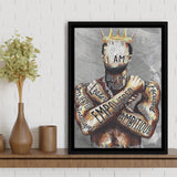 African American Man Poster Black Men I Am Empowered King Painting Framed Canvas Prints Wall Art Decor - Painting Canvas,Painting Prints