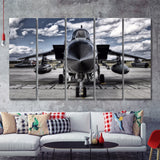 Black Military Airplane Wall Art 5 Piece B Canvas Prints Wall Art Decor - Painting Canvas, Multi Panels