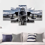 Black Military Airplane Wall Art 5 Piece Canvas Prints Wall Art Decor - Painting Canvas, Multi Panels