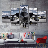 Black Military Airplane Wall Art 5 Piece Canvas Prints Wall Art Decor - Painting Canvas, Multi Panels