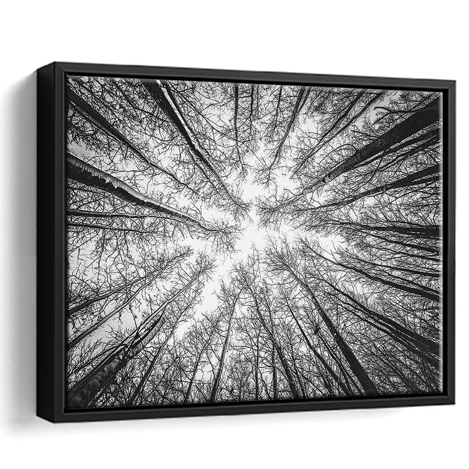 Black Tree Branches Framed Canvas Prints Wall Art Decor, Framed Picture, Floating Frame