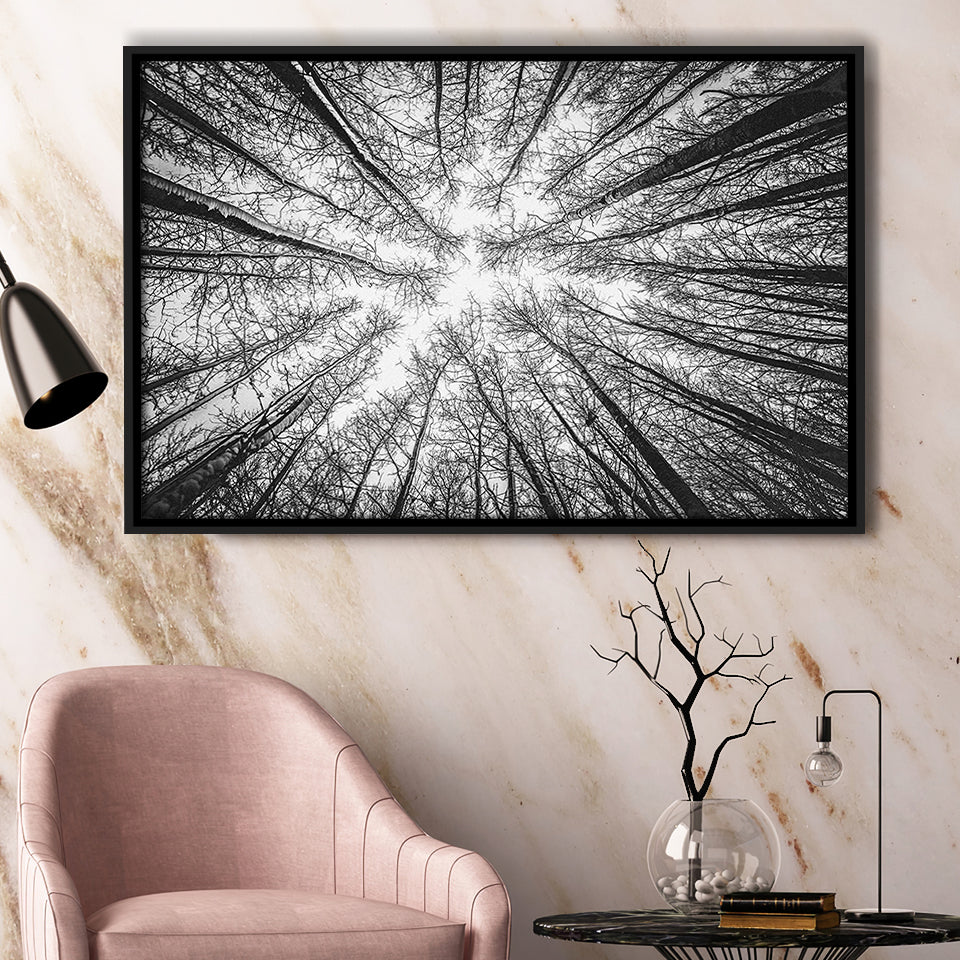 Black Tree Branches Extra Large Three Framed Canvas Prints Wall Art Home Decor - Painting Canvas, Black Frame, Framed Picture