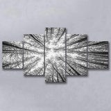 Black Tree Branches 5 Piece Canvas Prints Wall Art Decor, Multi Panels, Mixed Canvas