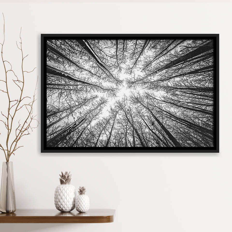Black Tree Branches Framed Canvas Prints Wall Art Decor, Framed Picture, Floating Frame