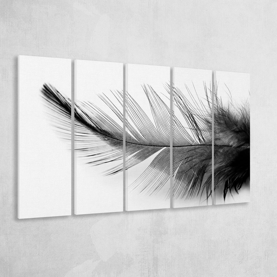 Black White Feather Black And White Feather Extra Large Canvas Prints Multi Panels B Wall Art Prints Home Decor