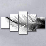 Black White Feather Black And White Feather Large Canvas Prints Multi Panels Wall Art Prints Home Decor