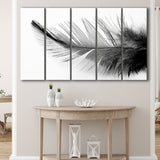 Black White Feather Black And White Feather Extra Large Canvas Prints Multi Panels B Wall Art Prints Home Decor