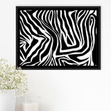Black White Zebra Framed Canvas Prints Wall Art Decor, Framed Picture, Floating Frame