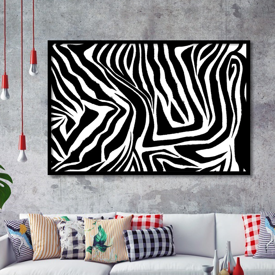 Black White Zebra Framed Art Prints Wall Art Decor, Framed Picture, Home Decor